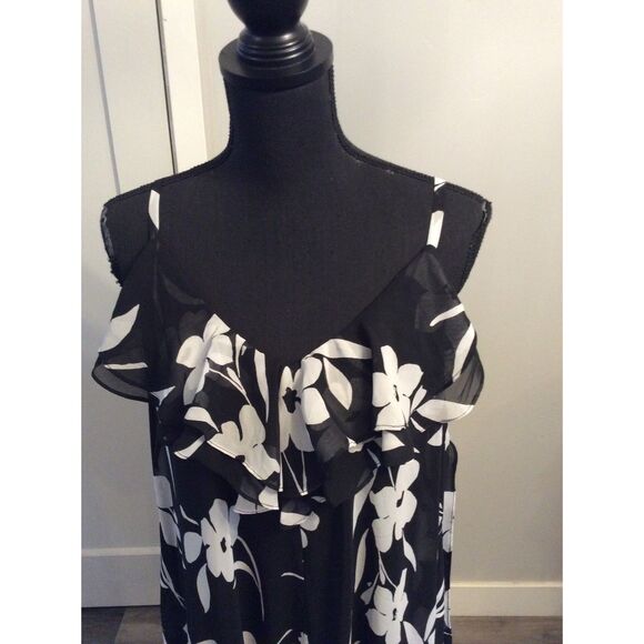 Plus size 18 Inc International Floral Ruffles Flowing Romantic Strap Dress - Picture 4 of 5